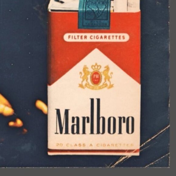 Marlboro | Art | 988 Marlboro Cigarettes Vintage Print Ad White Shirt Cowboy Hat Horse Stall Art